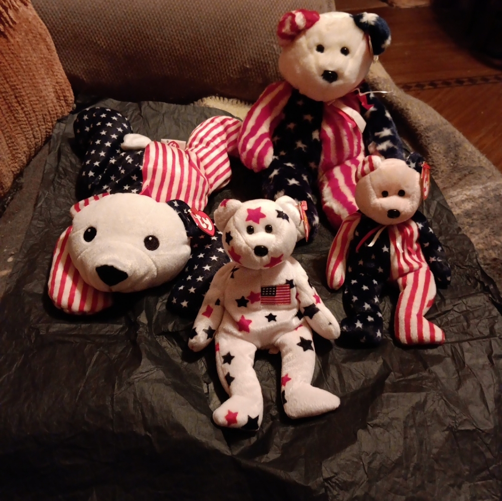NWT TY BEANIE BABIES GLORY, SPARKLE, SPANGLE BABY & BUDDY